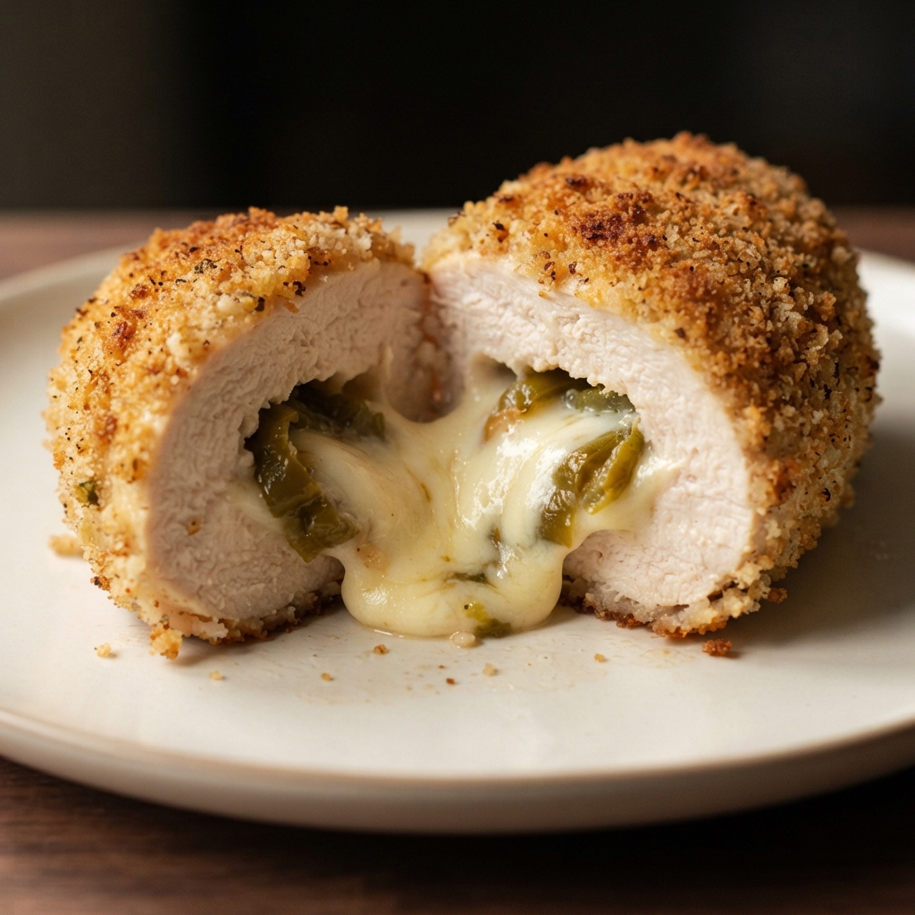 Chicken Kiev with Green Chiles and Monterey Jack
