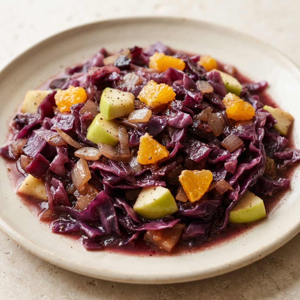 Apple-Orange Braised Red Cabbage