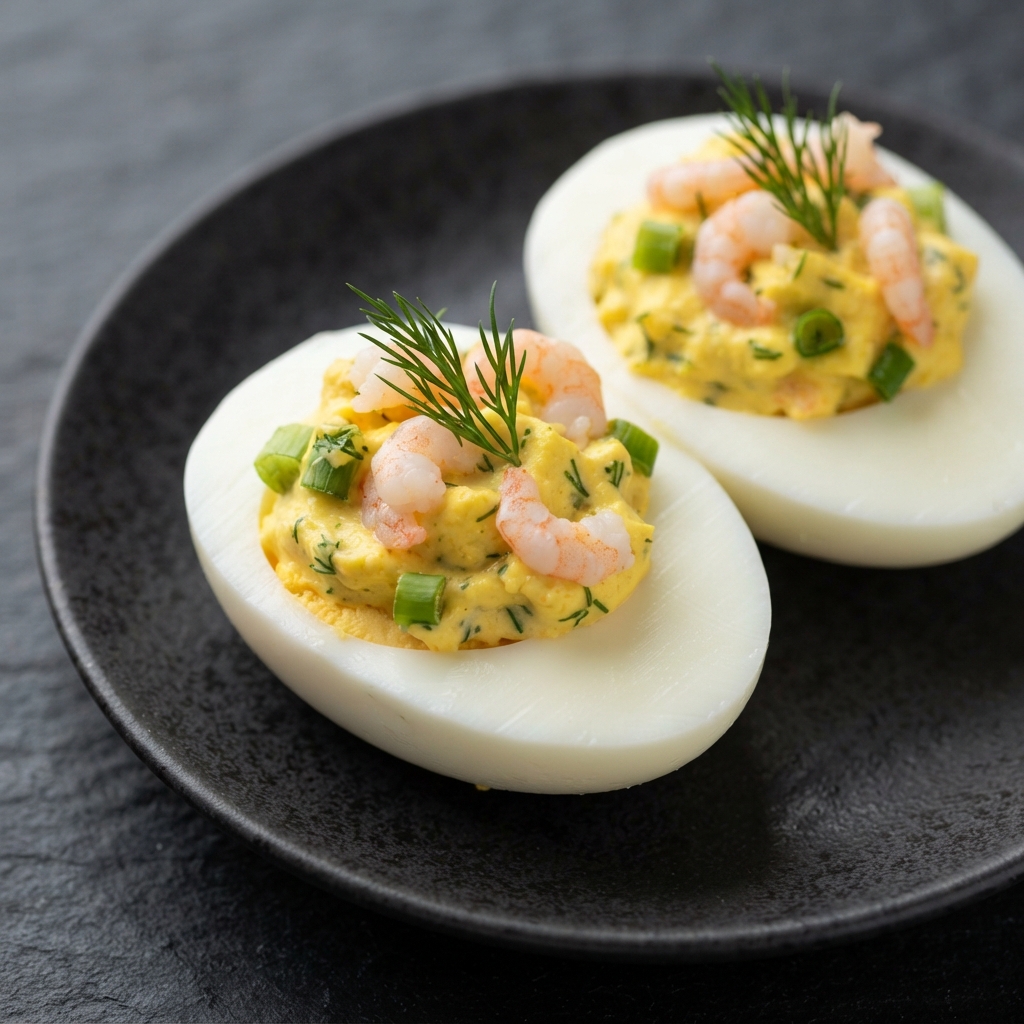 Deviled Eggs with Shrimp and Fresh Dill