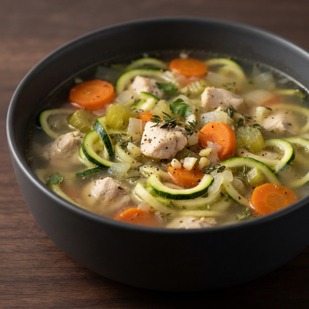 Chicken Soup with Zucchini Noodles