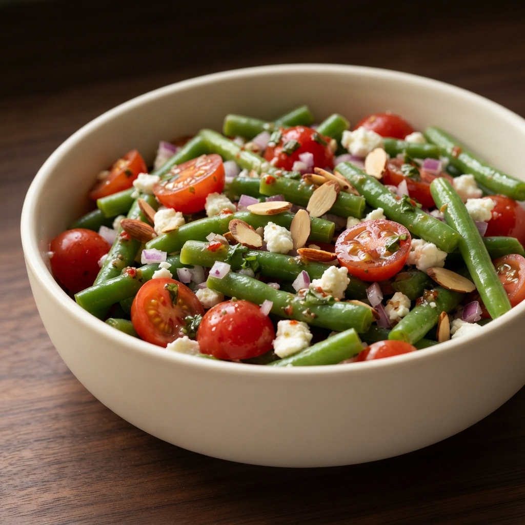 Chilled Green Bean Salad with Feta and Cherry Tomatoes