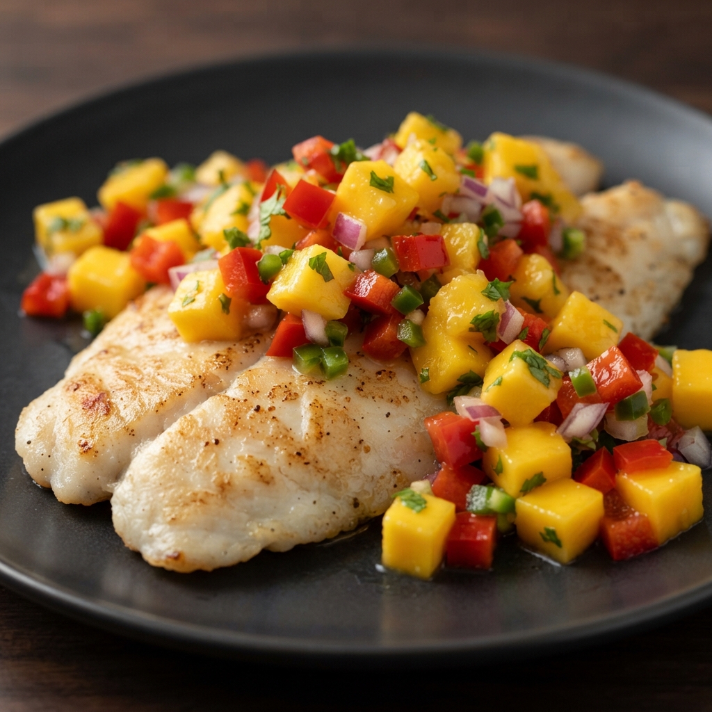 Char-Grilled Tilapia with Fresh Mango Salsa