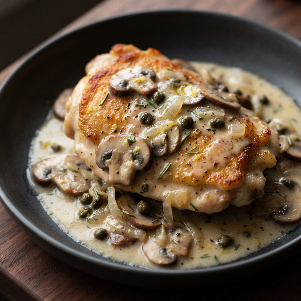 Lemon-Caper Cream Chicken Thighs