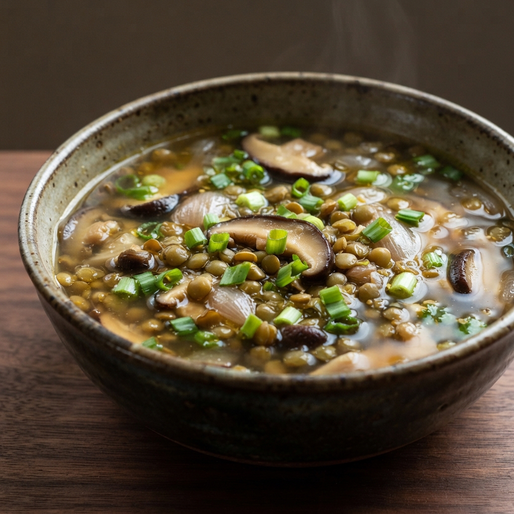 Mushroom and Lentil Vegetarian Soup