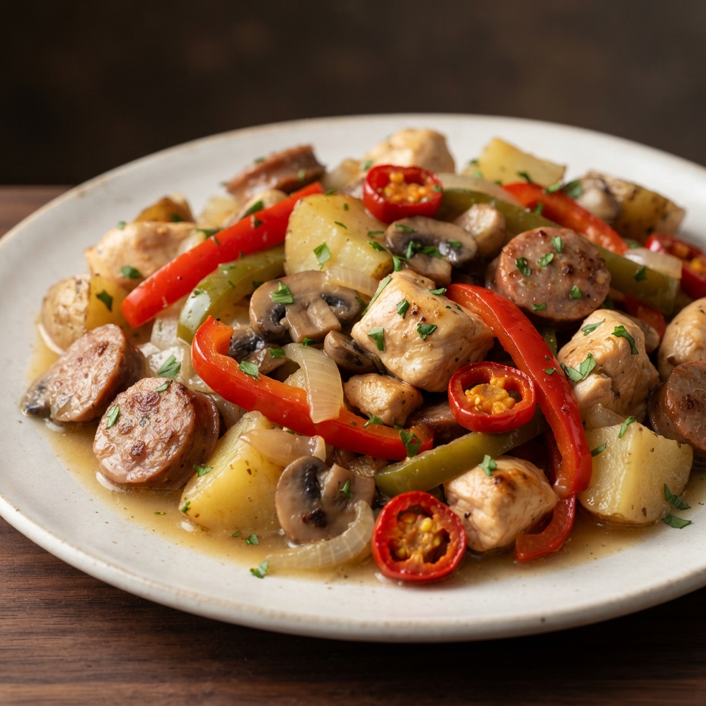 Murphy-Style Chicken with Sausage and Cherry Peppers