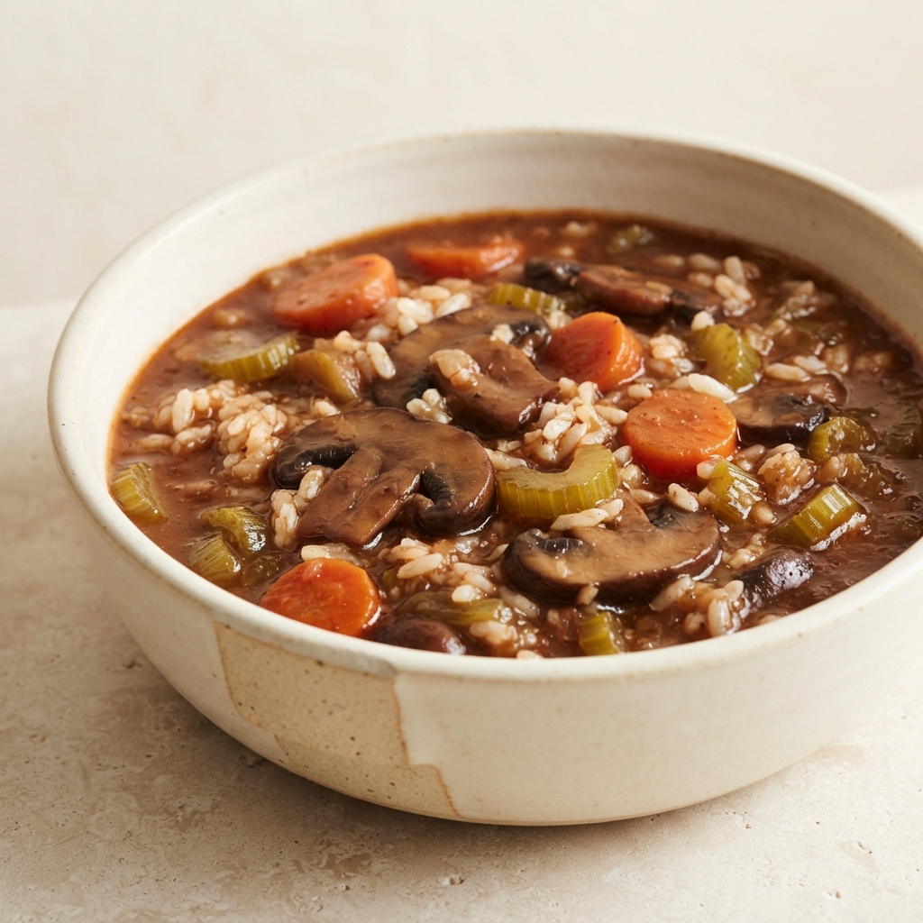 Portobello Mushroom and Rice Stew
