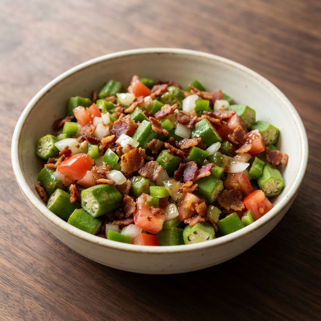 Bacon-Studded Okra Salad