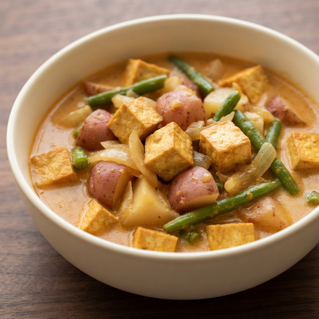 Vegan Panang Coconut Curry with Tofu and Potatoes