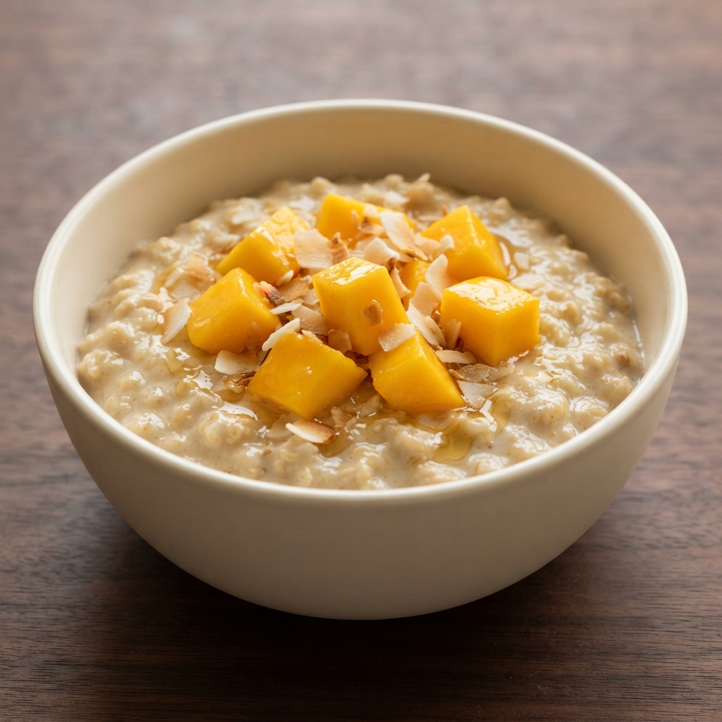 Mango Coconut Oat Pudding
