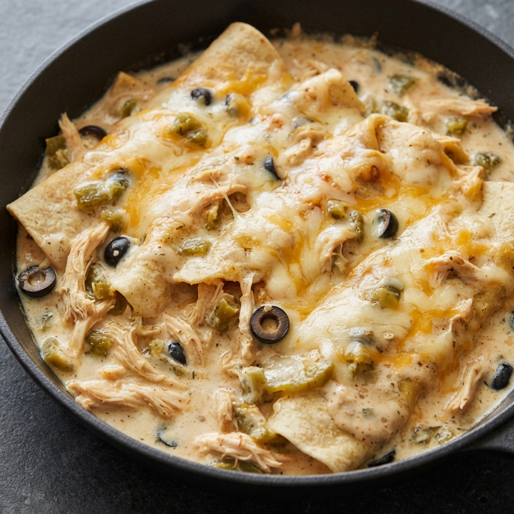 Skillet Sour Cream Chicken Enchiladas (One-Pan)