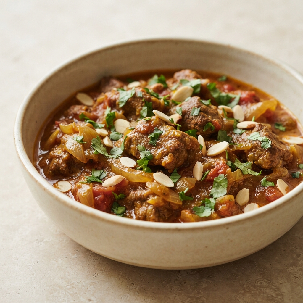 Kashmiri-Style Lamb Curry with Saffron Yogurt