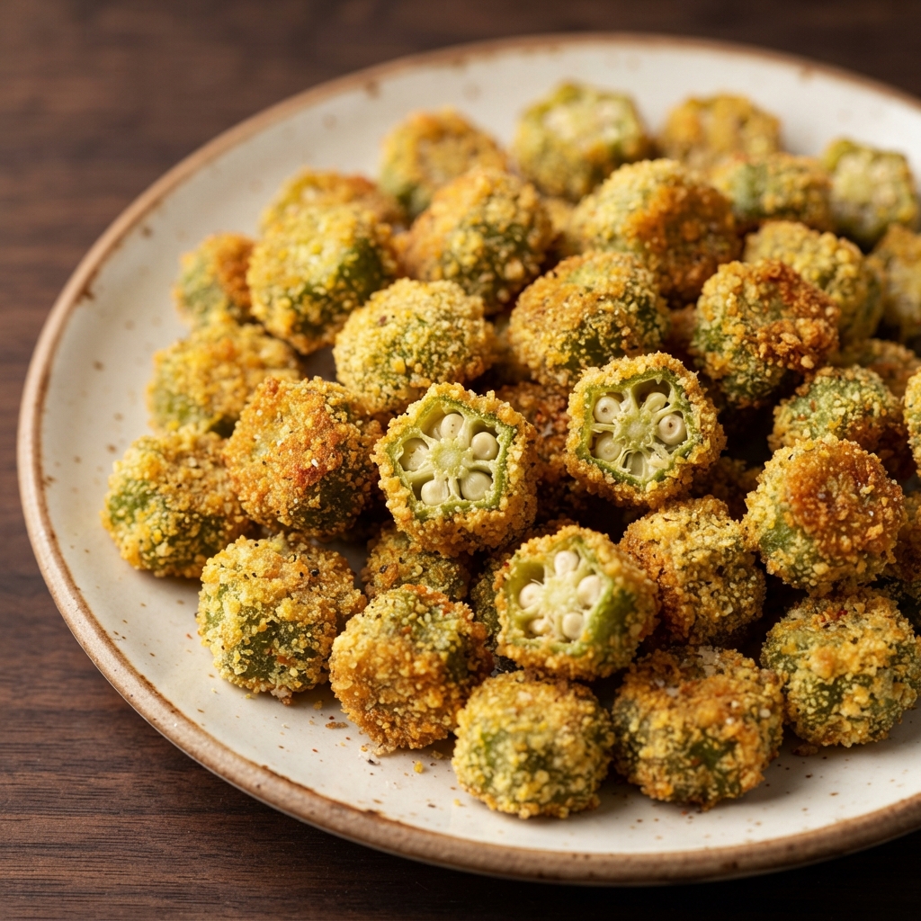 Crispy Air-Fried Okra Bites