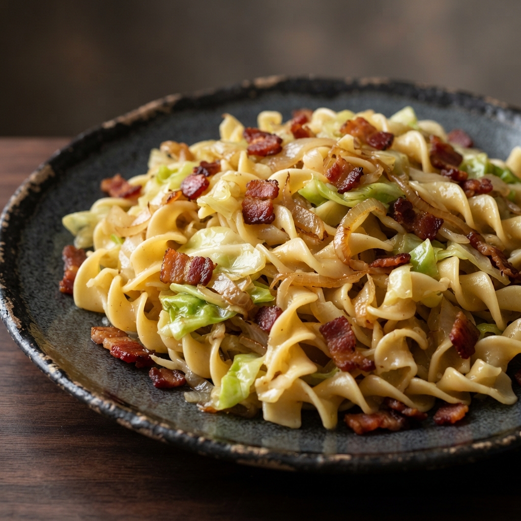 Noodles with Cabbage and Bacon