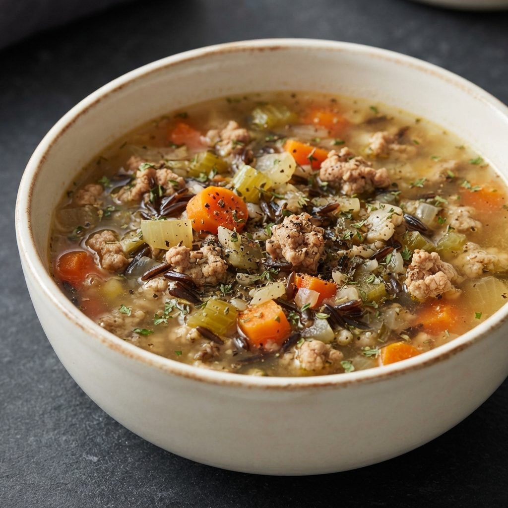 Ground Turkey and Wild Rice Soup