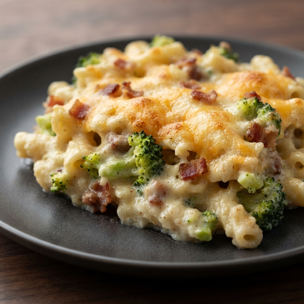 Bacon Broccoli Pasta Bake