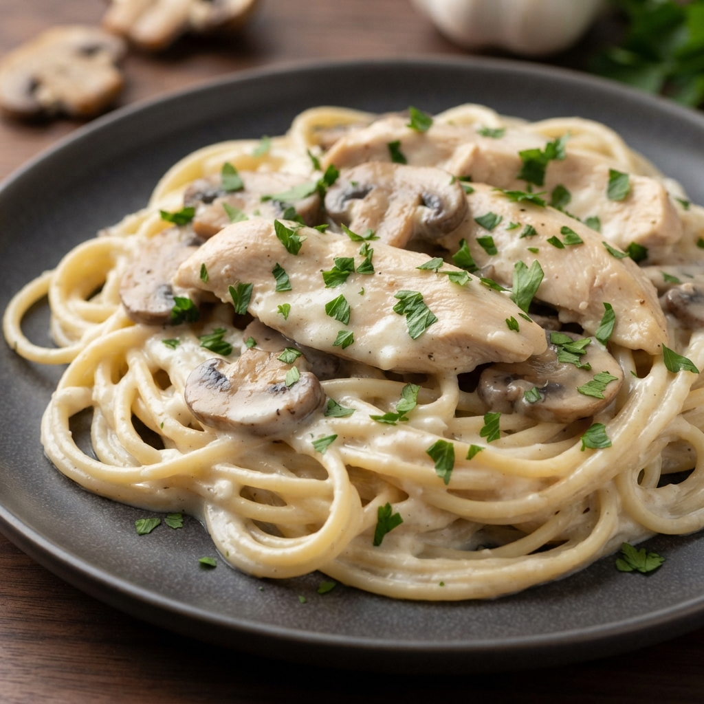 Crockpot Italian Chicken Alfredo Pasta