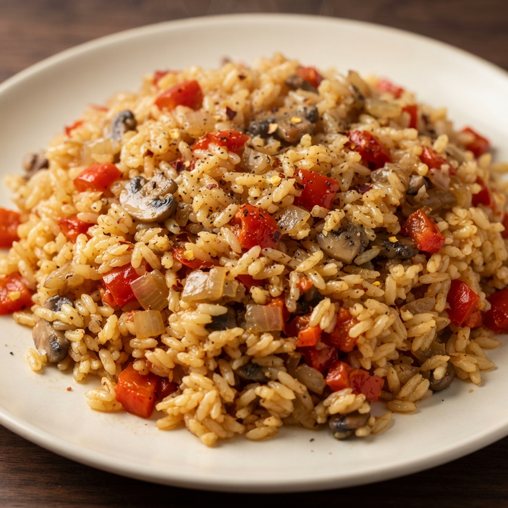 Fiery Rice Pilaf with Roasted Red Pepper