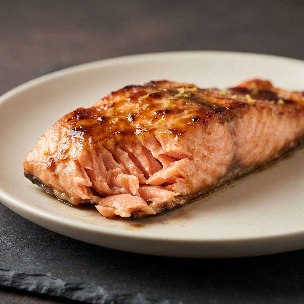 Lighter Grilled Salmon with Lemon-Soy Glaze