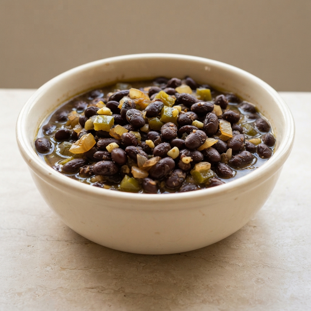 Seasoned Black Beans with Onion and Pepper