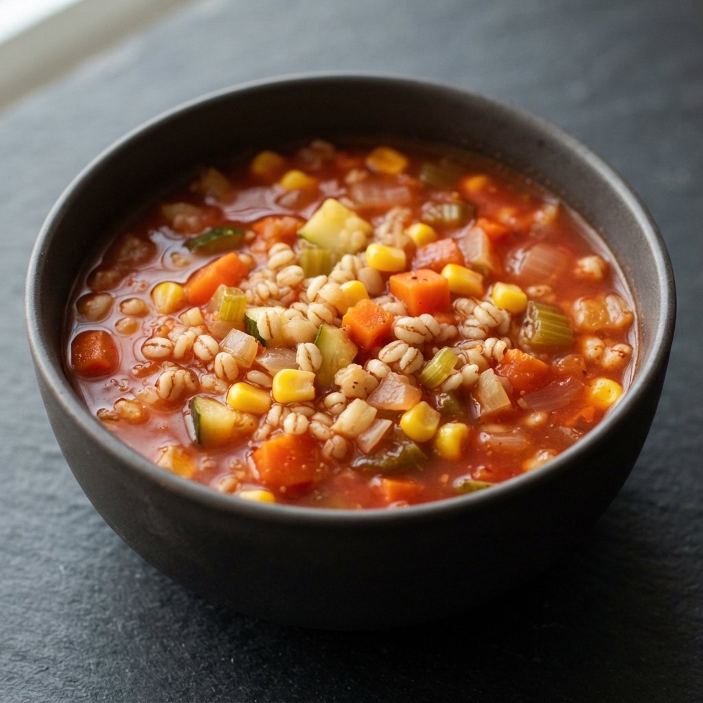 Pressure Cooker Vegan Barley and Vegetable Soup
