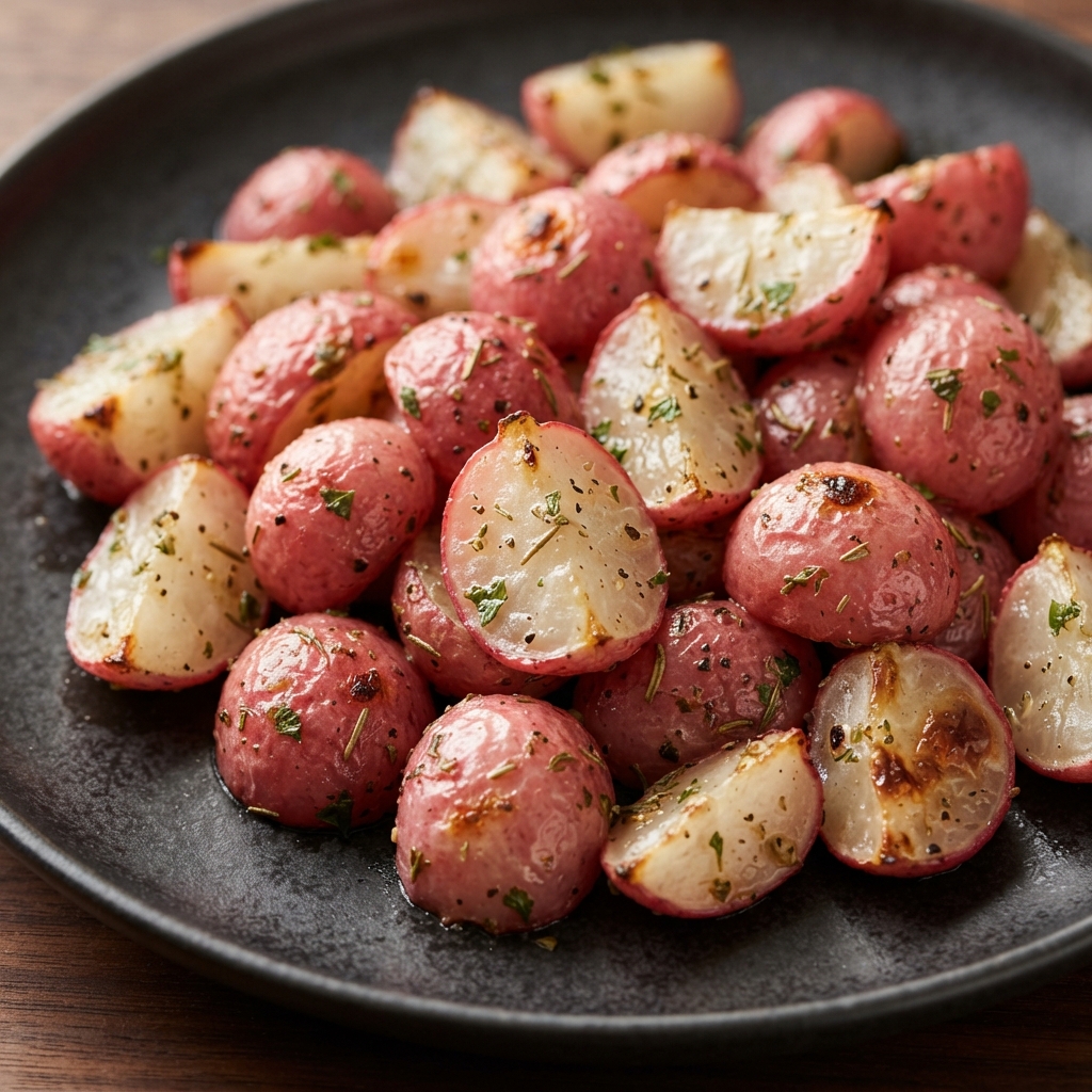 Herb-Garlic Oven Roasted Radishes