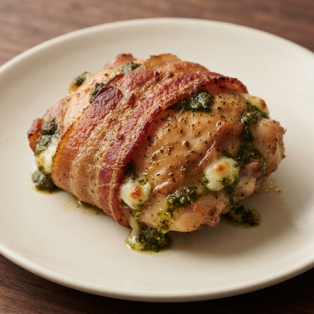 Bacon-Wrapped Chicken Pesto