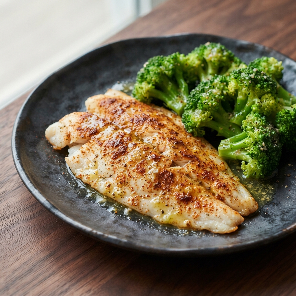 Old Bay Tilapia with Broccoli