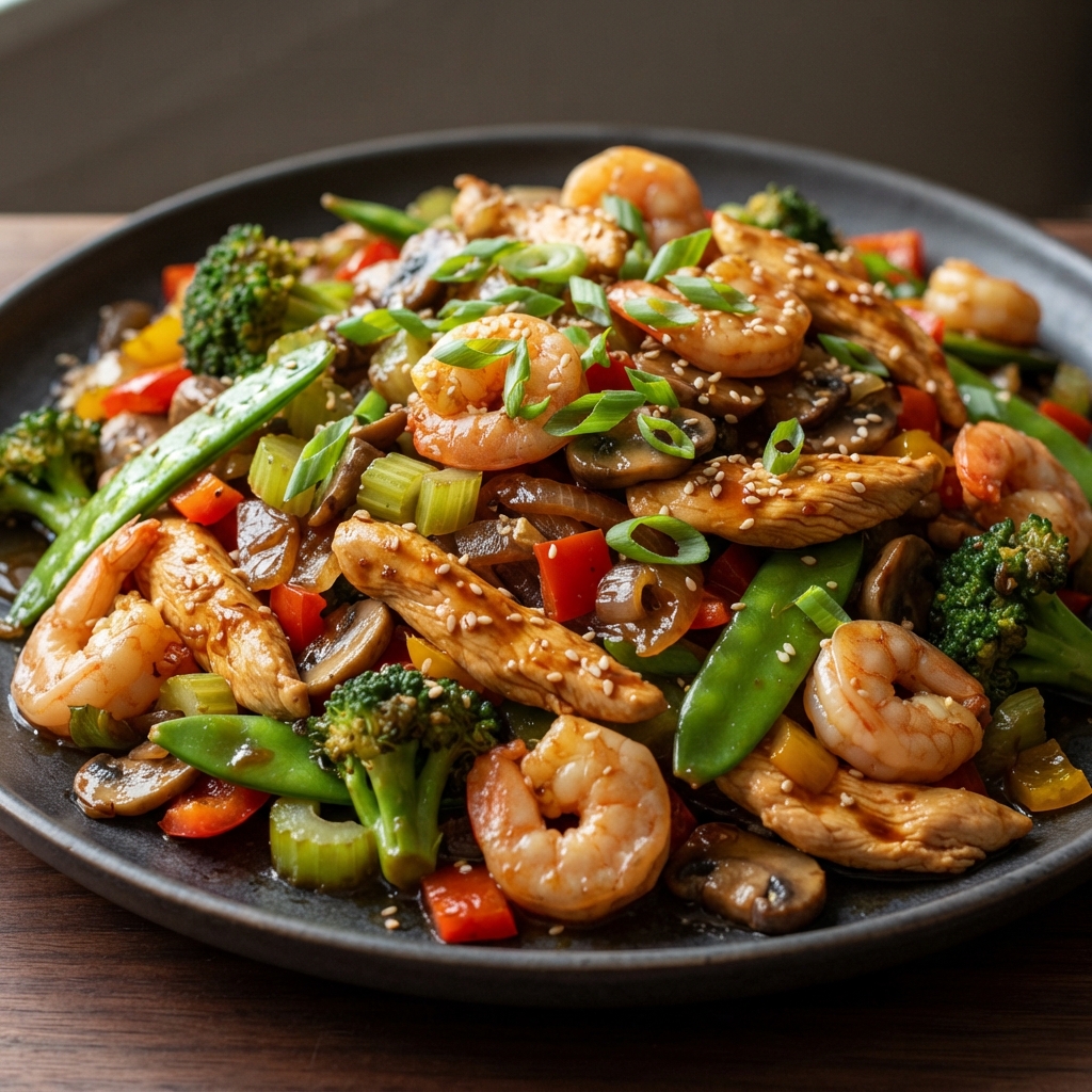 Chicken and Shrimp Vegetable Stir-Fry