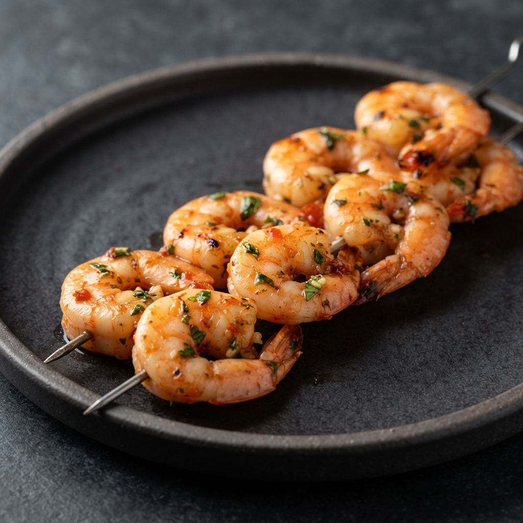 Grilled Shrimp with Tomato-Basil Marinade