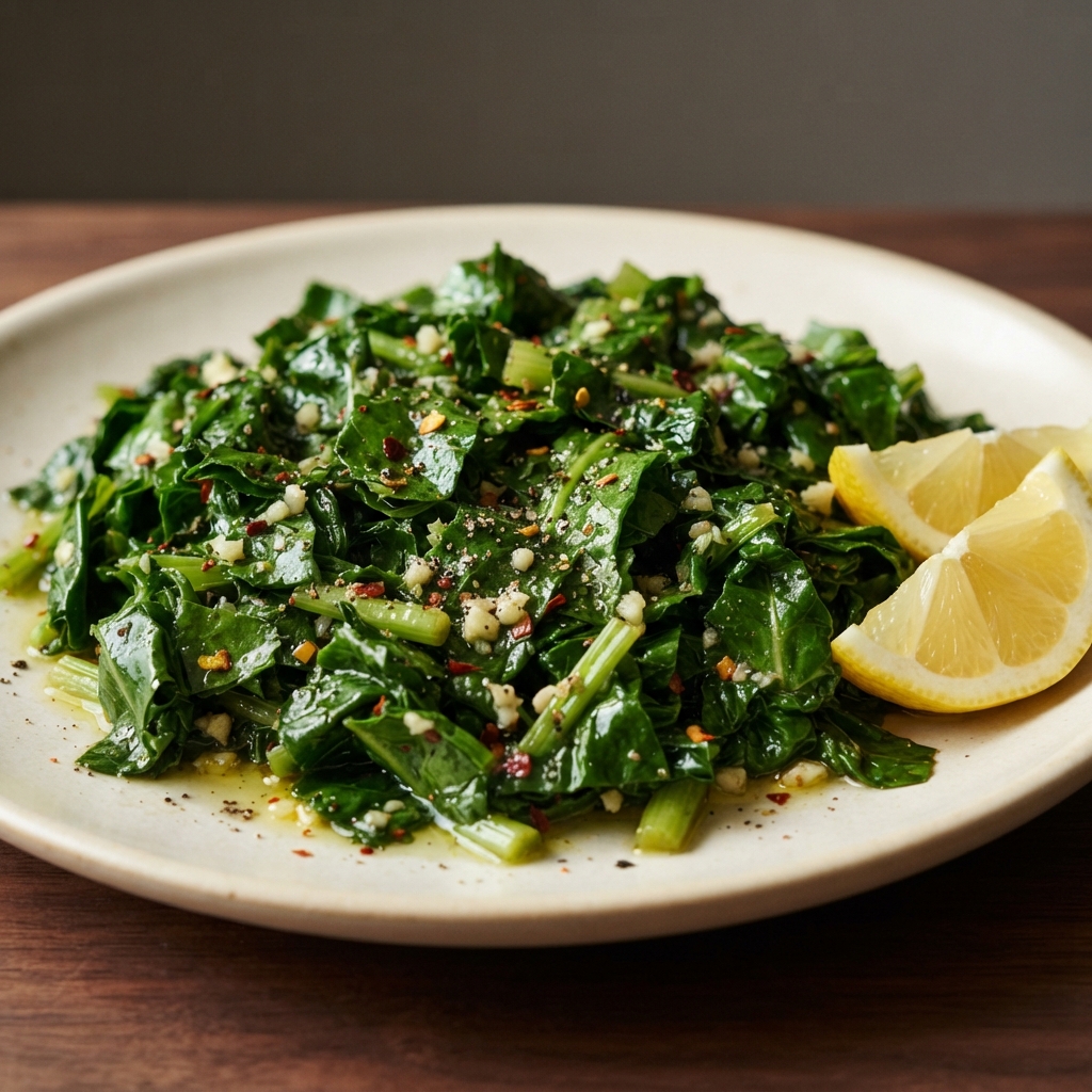 Quick Garlic-Sautéed Beet Greens with Lemon
