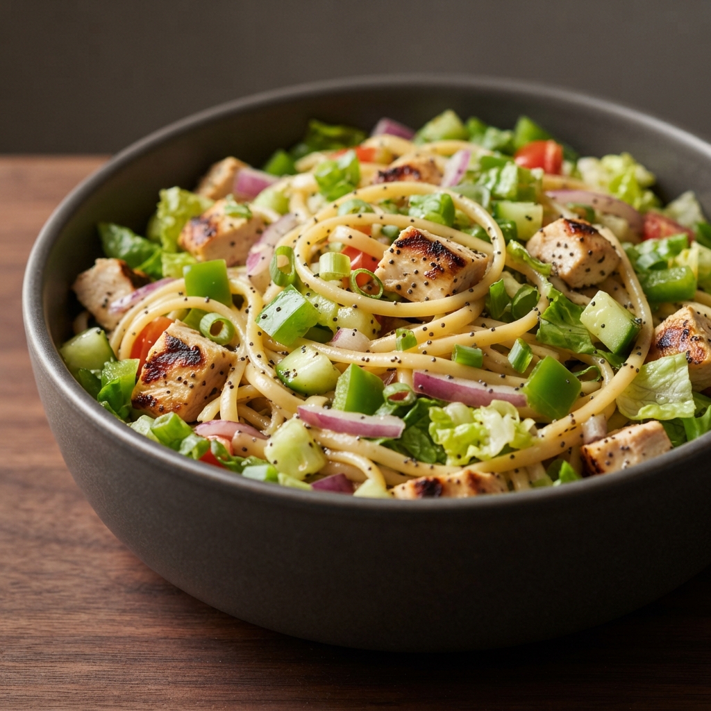 Poppy Seed Chicken Linguine Salad