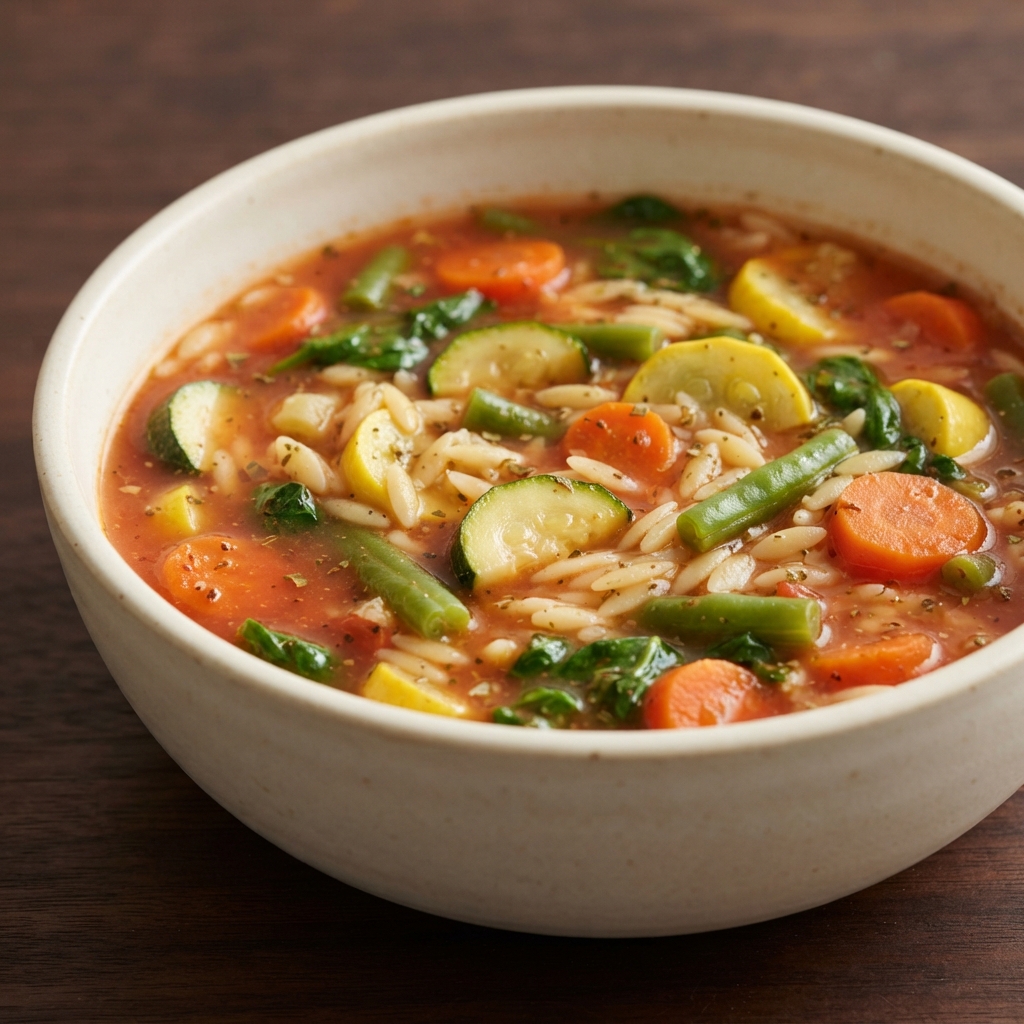 Orzo and Vegetable Mediterranean Soup