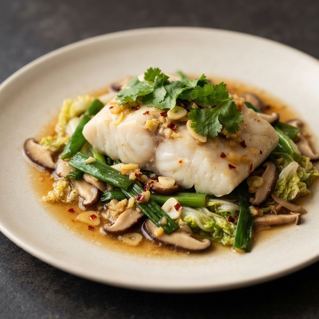 Cantonese-Style Steamed Halibut