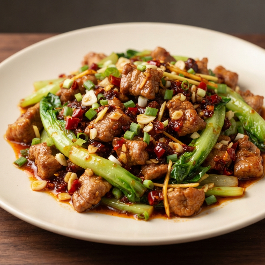 Spicy Sichuan Stir-Fried Pork with Celtuce