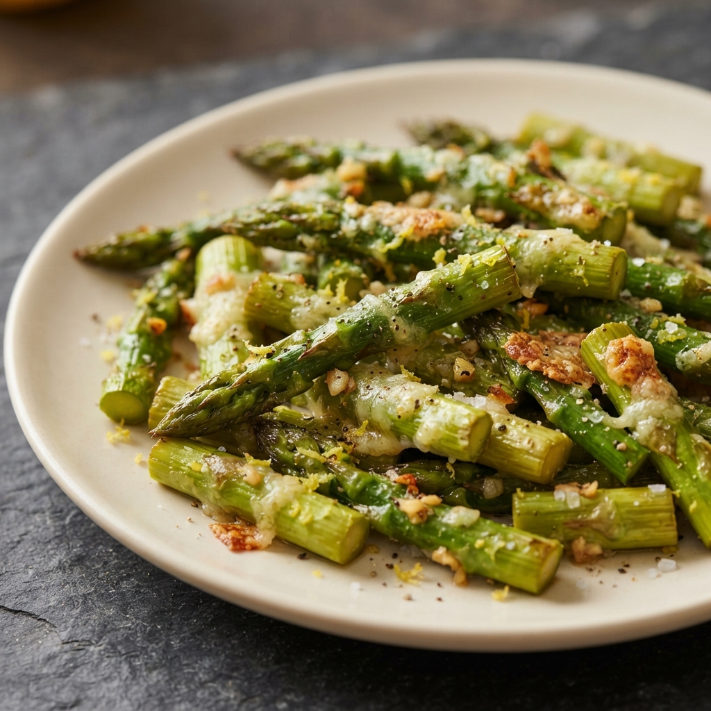 Parmesan-Lemon Roasted Asparagus with Sea Salt