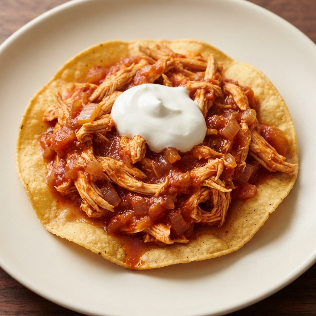 Chipotle Chicken Tinga on Tostadas