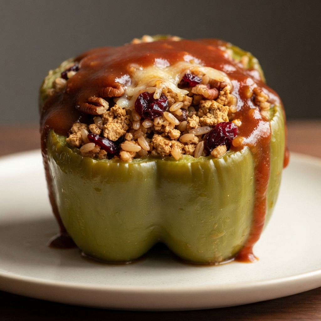 Tofu-and-Rice Stuffed Bell Peppers