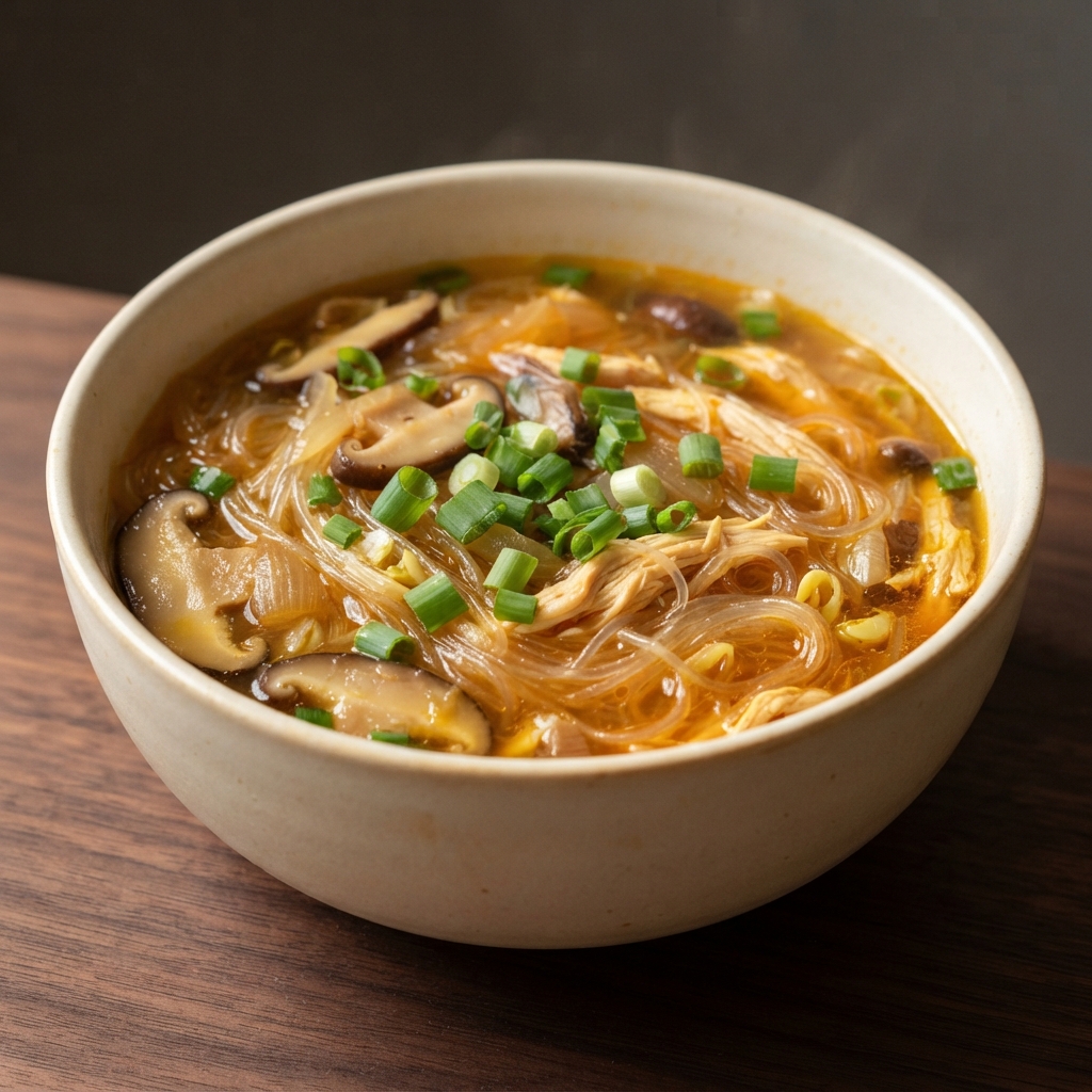 Filipino Chicken Sotanghon Noodle Soup