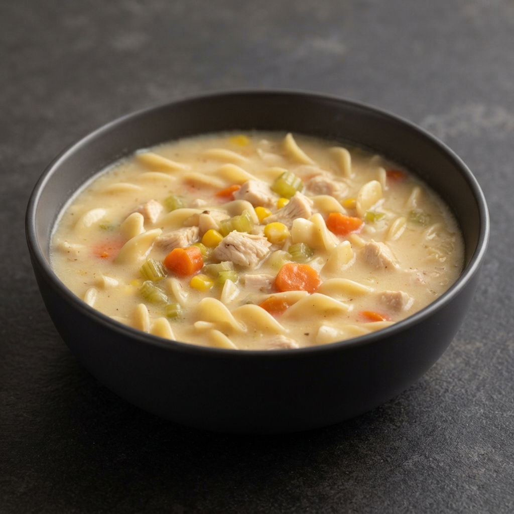 Velvety Chicken Noodle Soup with Egg Noodles