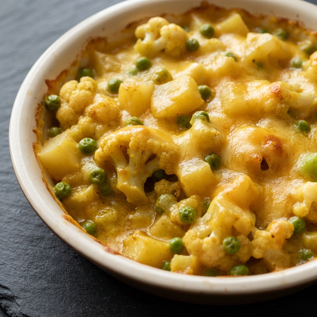 Curried Vegetable Bake with Swiss Cheese