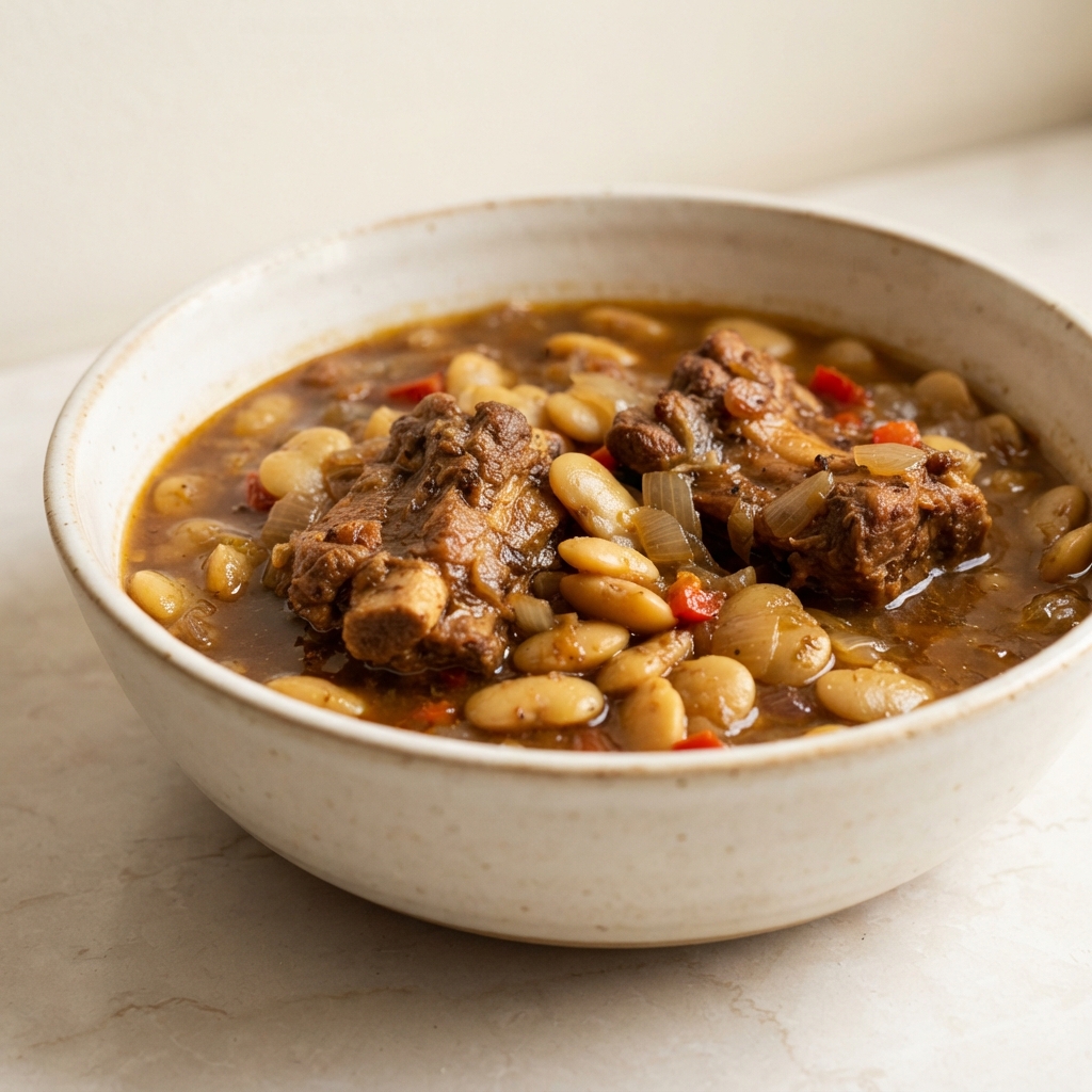 Pork Neck Bones with Lima Beans