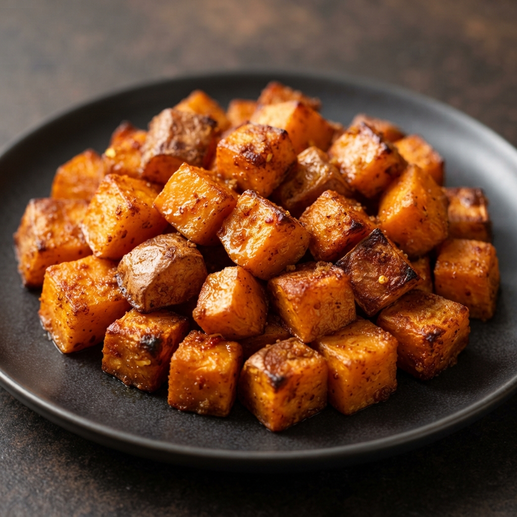 Hot-and-Honeyed Roasted Sweet Potatoes