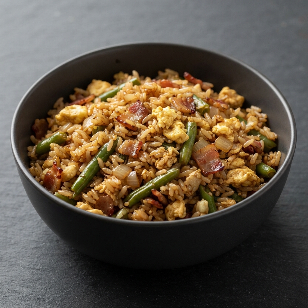 Quick Bacon Egg Fried Rice