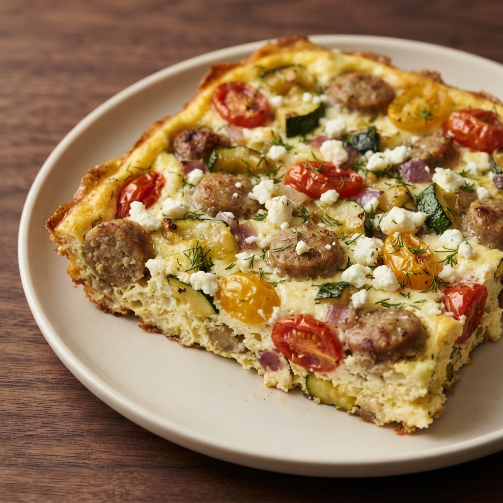 Oven-Baked Mediterranean Sheet Pan Frittata