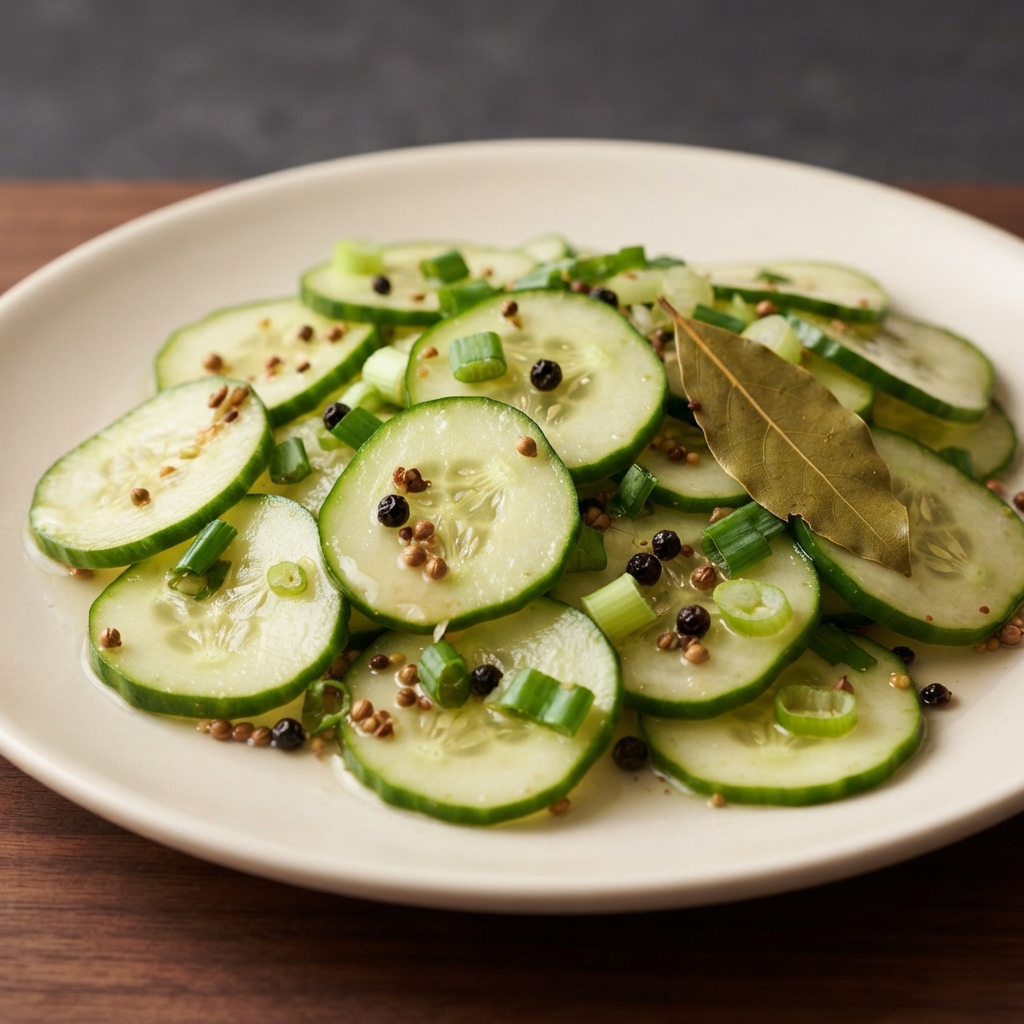 Tangy Pickled English Cucumber Rounds
