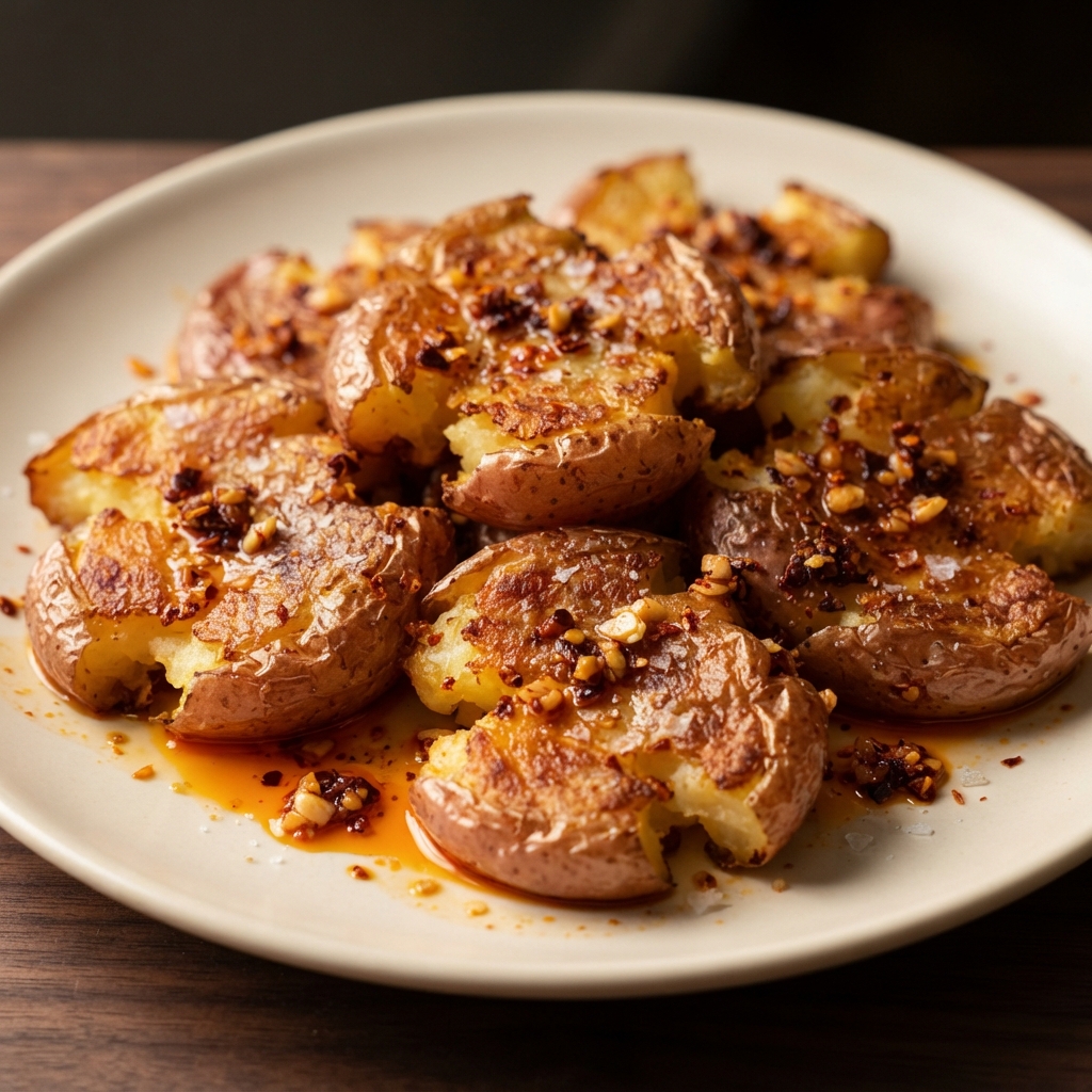 Chili Oil Smashed Potatoes