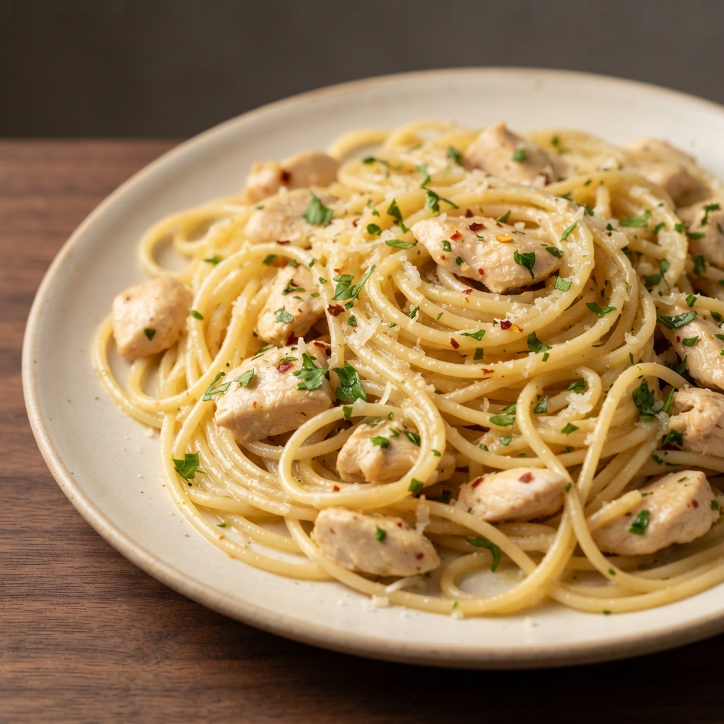 Garlicky Chicken Scampi Pasta