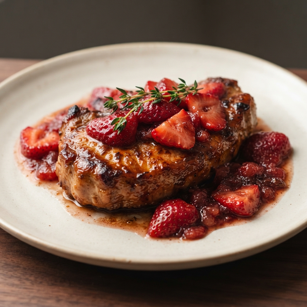 Strawberry Balsamic Pork Chops