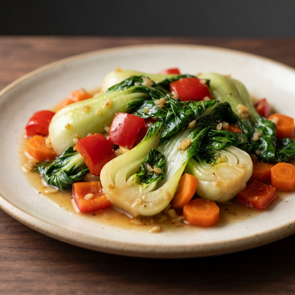 Garlicky Bok Choy Stir-Fry with Mixed Vegetables