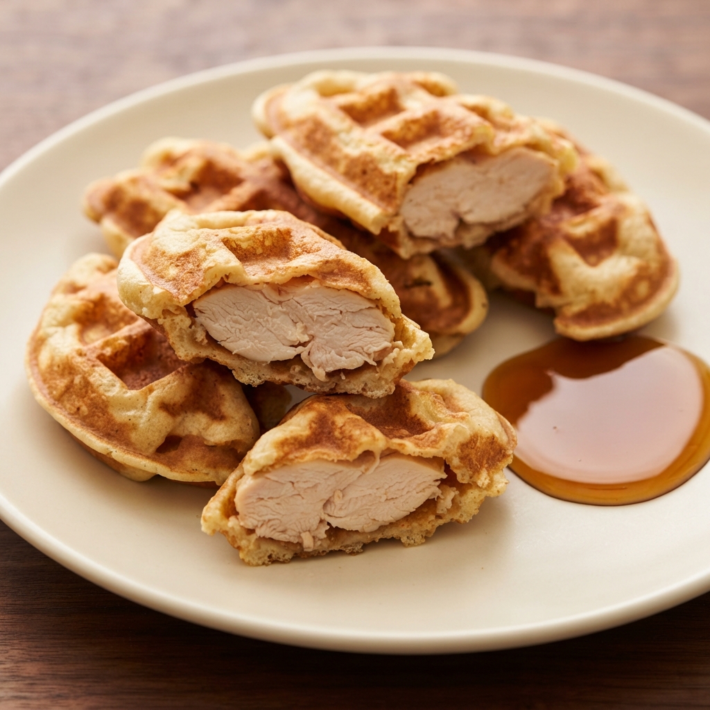 3-Ingredient Chicken and Waffle Bites